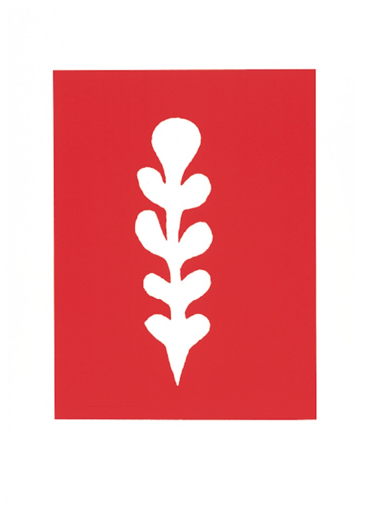Palme blanche sur fond rouge, 1947