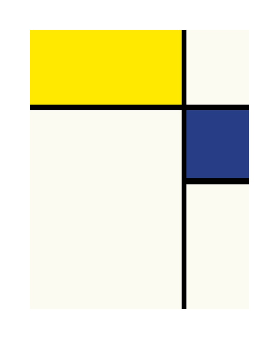 Composition avec bleu et jaune, 1932